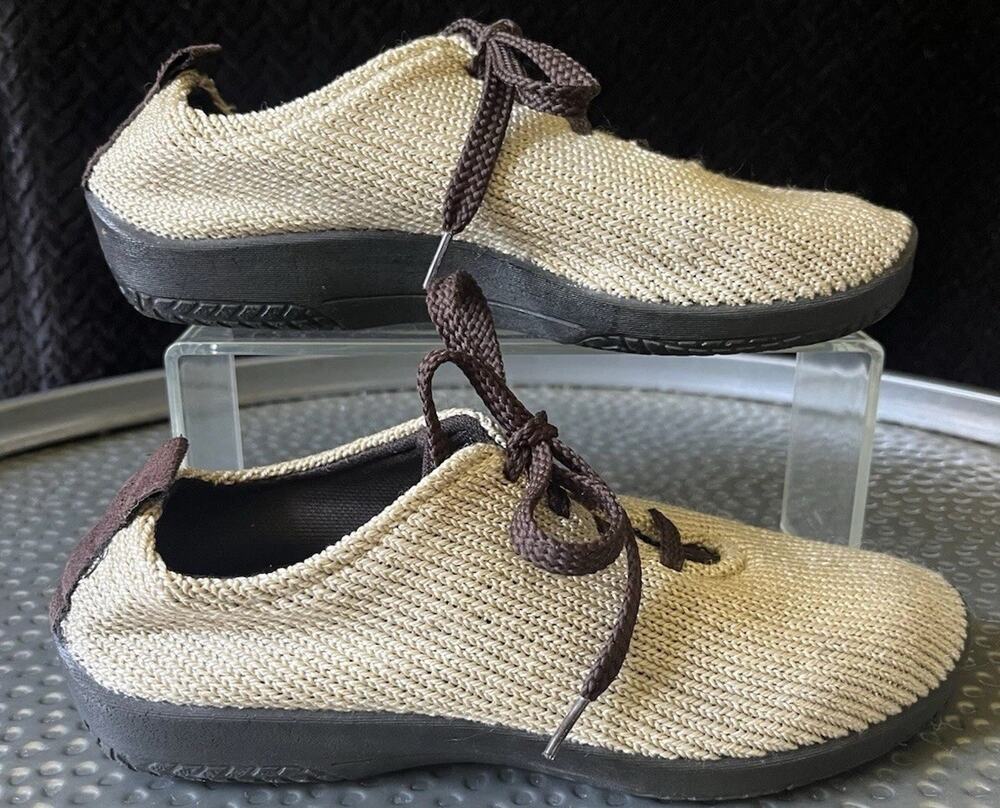 Women's Arcopedico LS Walking Tan/Brown Knit Athletic Sneaker Size 39(8-8.5)
